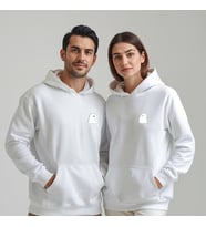 Sevgililer Günü Özel Kombin, 2 Ürün Kapüşonlu Hoodie Sweatshirt (Beyaz)