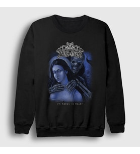 Presmono Unisex Siyah Arrow In Heart Aosoth Sweatshirt 541597tt