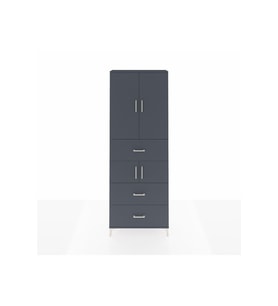 Arges Dolap 4 Raflı 3 Çekmeceli 4 Kapaklı 88x30x243 Antrasit-Antrasit