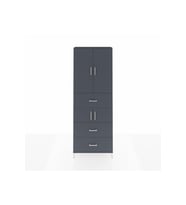 Arges Dolap 4 Raflı 3 Çekmeceli 4 Kapaklı 88x30x243 Antrasit-Antrasit