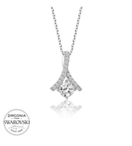 Swarovski Taşlı Gümüş Tektaş Bayan Kolye