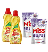 Miss Soda Plus Çamaşır Sodası 500 Gr ve Arap Sabunu 1 lt 4 lü Set