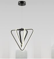 Üçgen 3'Lü Oturma Odası Led Avize (Siyah)