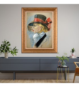 Altın Paspartulu Çerçeveli Tablo CV1285 (Gold)