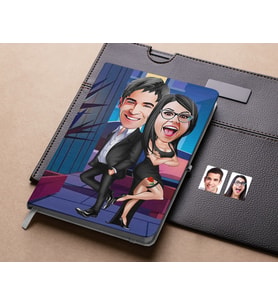 Bk Gift Kişiye Özel Sevgililer Karikatürlü Beyaz Defter-6 , Arkadaşa Hediye , Sevgiliye Hediye