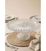 Cam Kek Pasta Standı - Ayaklı Sunum Tabağı 30 CM