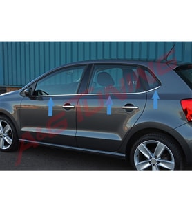Volkswagen Polo 6R Krom Cam Çıtası 6Prç 2009 2017 Paslanmaz Çelik