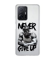 Redmi Mi 11T/Mi 11T Pro Uyumlu Arnold Fitness Never Give Up Desenli Şeffaf Telefon Kılıfı