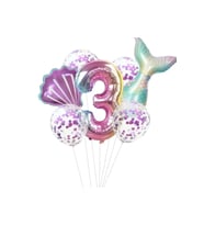 Deniz Kızı Renkli Balon Set 3