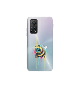 Xiaomi Mi 10 T Pro ile uyumlu Splash arı tasarımlı şeffaf silikon kılıf