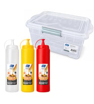 Titiz Plastik Saklama Kabı 5 lt ve Sosluk 700 ml 3 lü Mutfak Seti