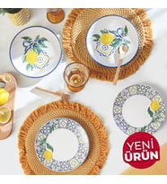 Keramika Lemon Bliss Ege Pasta Tabağı 20 Cm 4 Parça 22089-92 (Çok Renkli)