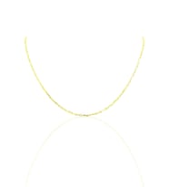 Söğütlü Silver Gümüş 60 cm altın rengi aralıklı figaro zincir SGTL10101GOLD