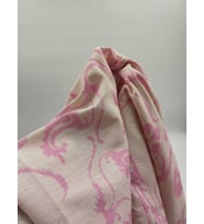 DESENLİ HAM KETEN KUMAŞ (Pembe)