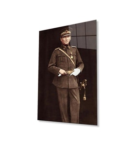 Atatürk Cam Tablo 4mm Dayanıklı Temperli Cam, Atatürk Glass Wall Art (Çok Renkli)
