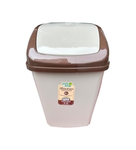 Polytime Klink Sallanır Kapak Ofis Banyo Mutfak Bahçe Çöp Kutusu Kovası / 20 Litre / Krem / 47x30x23 Cm.