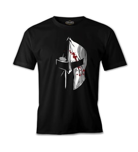 Spartan Warrior Helmet Siyah Erkek Tshirt