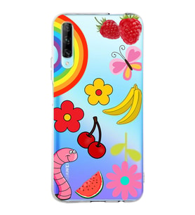 PrintiFy Huawei P Smart Pro ile Uyumlu 1mm Slim Fit Water Color 5 Baskılı Şeffaf  Kılıf