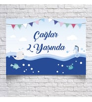 Deniz Temalı Doğum Günü Afişi 35X50 cm Resimli