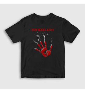 Presmono Unisex Çocuk Siyah Ghost Of Cain New Model Army T-Shirt 484832tt
