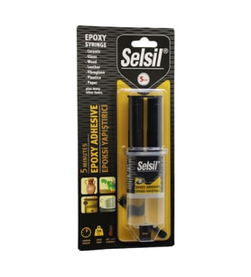 Lunaev Selsil Epoxy Syrınge Adhesive Şırınga Epoksi Yapıştırıcı 28GR. Alüminyum - Cam - Porselen - Seramik - Ahşap - Metal