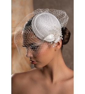 Nikah Aksesuar,nikah Kepi Vualet,nikah Şapkası,nikah Kep,gelin Şapkası,vualet, Tüllü Gelin Tokalı (Beyaz)