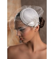 Nikah Aksesuar,nikah Kepi Vualet,nikah Şapkası,nikah Kep,gelin Şapkası,vualet, Tüllü Gelin Tokalı (Beyaz)