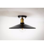 RİOLİGHT RETRO TEKLİ METAL PLOFONYER AVİZE ŞAPKA ÇAPI: 38CM (Siyah)