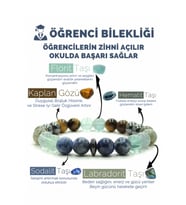 Öğrenci Bilekliği Sodalit Florit Labradorit Hematit Kaplangözü Doğal Taş Bileklik