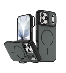 Coverzone iPhone 16 Pro Max ile Uyumlu kilif MagSafe ile uyumlu K?l?f Stand �zellikli M?knat?sl? Flexa Y�z�k Tutuculu IPHONE 16 PRO MAX i�in KILIF Darbe Emici Mat Arka Kapak Koruyucu K?l?f Siyah