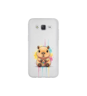 Samsung Galaxy J5 ile Uyumlu Splash Kapibara Tasarımlı Şeffaf Silikon Kılıf