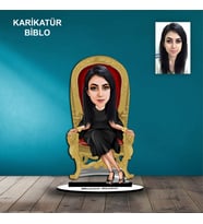 KİŞİYE ÖZEL KADIN KRALİÇE TASARIMLI KARİKATÜR BİBLO B77