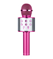 Ws858 Karaoke Oynatıcı Kablosuz Bt Kondenser Mikrofon Hoparlör Kayıt Şarkı Söyleme Canlı Mikrofon 1200mah Şarj Edilebilir Pil E Pembe