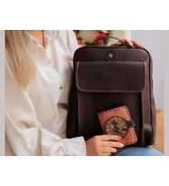 Sade Desen Unisex Kahverengi Çanta, Cadı Taba Cüzdan Hem Sırt Hem Capraz Hem Elde Etnik Bohem Style KOMBIN
