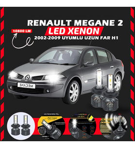 Renault Megane 2 2002-2009 Uzun Far Uyumlu Şimşek Etkili Led Xenon Premium Series H1