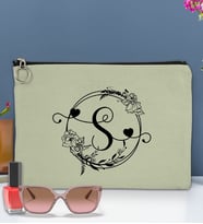 BK Gift Kişiye Özel Harfli Astarlı Portföy Çanta 30x21cm(12 Renk Seçeneği), Baskılı El Çantası, Organizer Çanta (Mint Yeşili)