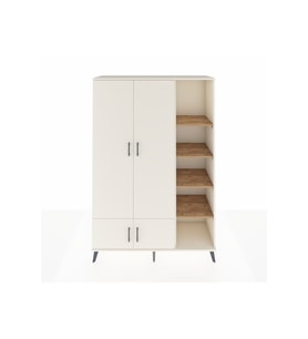Hyperion Dolap 6 Raflı 4 Kapaklı Tek Askılı 132x44x195 Aytaşı-Aytaşı/Çam