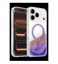 Onegif Apple İphone 17 Pro Lotus Simli Magsafe Kapak - Mor