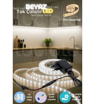 Şerit LED 4 Metre NeoGlow Beyaz LED Işık Şeridi – Tak Çalıştır 12V 60 Çipli Aydınlatma Bant Seti Fişli LED