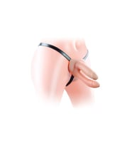 Belden Bağlamalı 12,5 cm İçi Boş İkili Çatal Strapon Penis