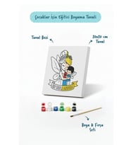 Çocuklar İçin Anneler Günü Boyama Tuvali – Şövalesiz Boya Seti 20x20 cm