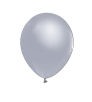 Balon Baskısız Metalik 10 Adet Gümüş-