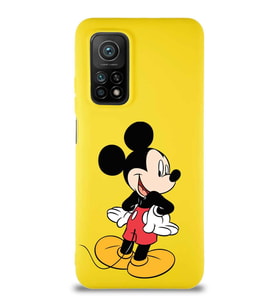 Xiaomi Mi 10T Soft Premier Kapak Mickey Mouse-D Tasarımlı Silikon Kılıf - Sarı (Şeffaf)