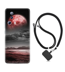 Xiaomi Mi 13 Lite Kılıf Resimli Boyun Askılı İpli Desenli Silikon Series Red World 1836