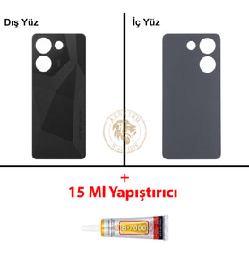 Tecno Yapıştırıcı Camon 20 Pro Siyah Yapıştırıcı B-7000 Yapıştırıcı Arka Kapak Arka Cam Batarya Kapağı Lazer Kesim Kapak Pil Kapağı Back Cover