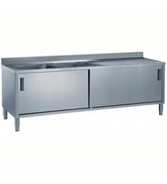 Electrolux Professional Dolaplı 2 Evyeli Tezgah, Evyeler (600x500 Mm), Damlalık Sağ Tarafta, 2 Kayar Kapılı, 2000 Mm MLA2026DXPN