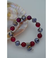 STONEAGE JEWELLERY Çek Kristali ve Mor Akik Bileklik