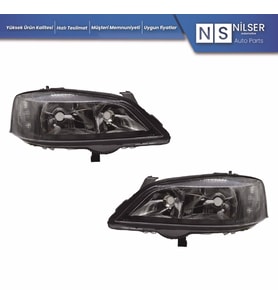Opel Astra G Sağ-Sol Takım Ön Far Siyah 1998-204