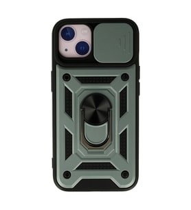 Apple İphone 15 Kılıf Pars Lens Yüzüklü Silikon - Yeşil