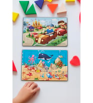 Okul Öncesi Başlangıç Yapboz Lunapark Maceram ve Sevimli Okyanus Ahşap Puzzle Set
